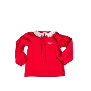 Vintage OshKosh B'gosh Long-Sleeve Top with Scalloped Peter Pan Collar